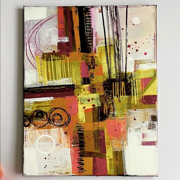 11x14 Contemporary Acrylic Painting On Canvas - Picture 1 of 4